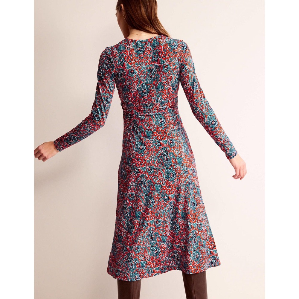 Boden Elodie Empire Midi Dress
Fiesta Orange Botanic Terrace Women's 12 Stretch - Picture 14 of 16